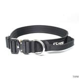 Heavy duty tactical  Dog collar with handle-black