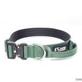 Heavy duty tactical  Dog collar with handle-green