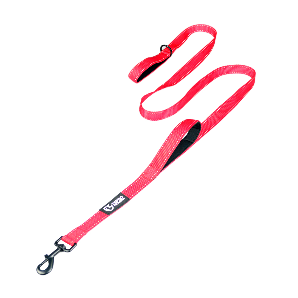 double-handed dog  leash-red